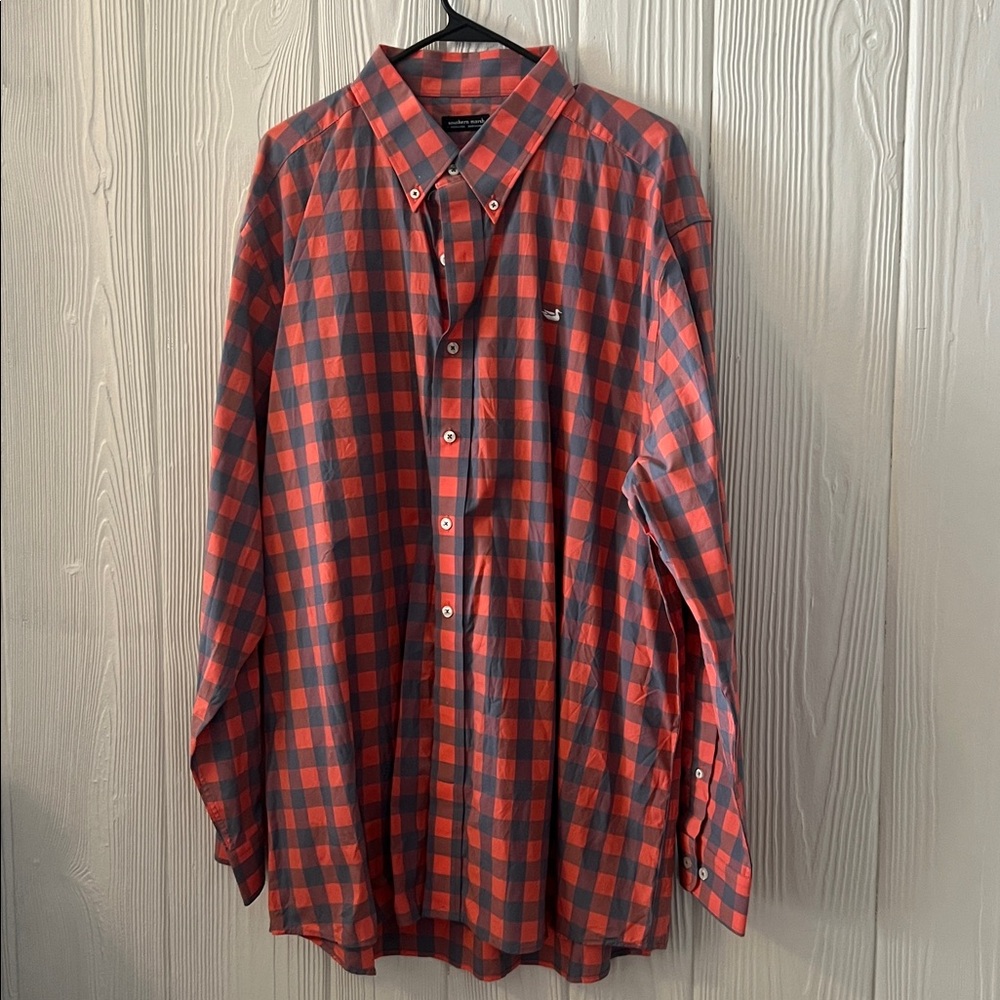 Southern Marsh Red and Gray Checkered Shirt